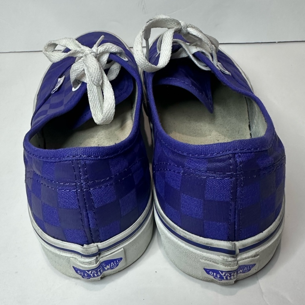 Used Vans Purple Checkered Sneakers - Picture 3 of 5